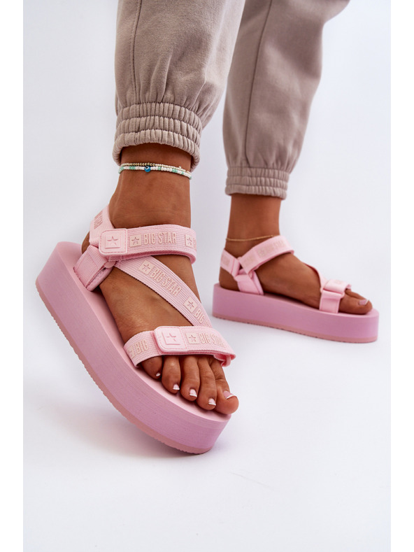 BIG STAR SHOES Dámske sandále na platforme Big Star ružové