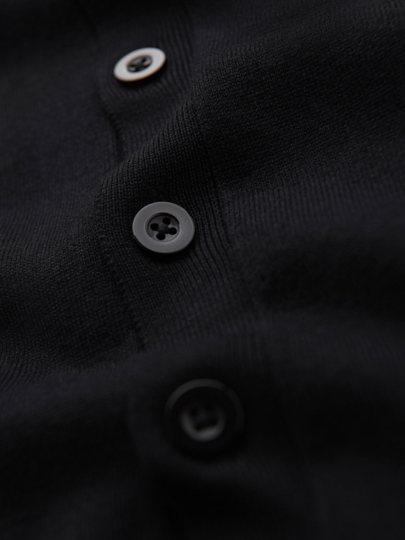 Ombre Clothing Pánsky pletený sveter so štruktúrovanými bodkami - tmavomodrý Oblečenie Ombre