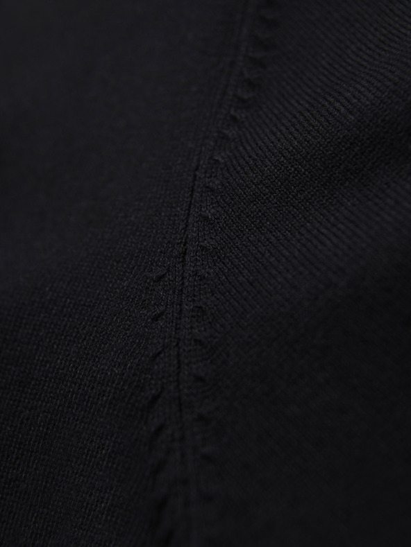 Ombre Clothing Pánsky pletený sveter so štruktúrovanými bodkami - tmavomodrý Oblečenie Ombre