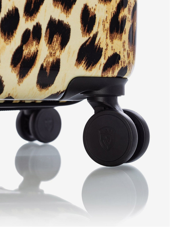 Heys Čierno-hnedý vzorkovaný cestovný kufor Heys Brown Leopard M