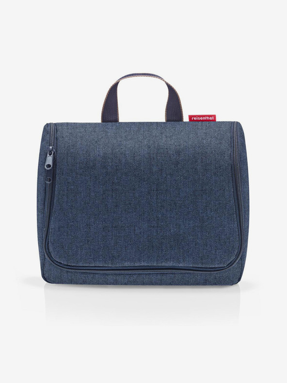 Reisenthel Tmavo modrá kozmetická taška Reisenthel Toiletbag XL Herringbone Dark Blue