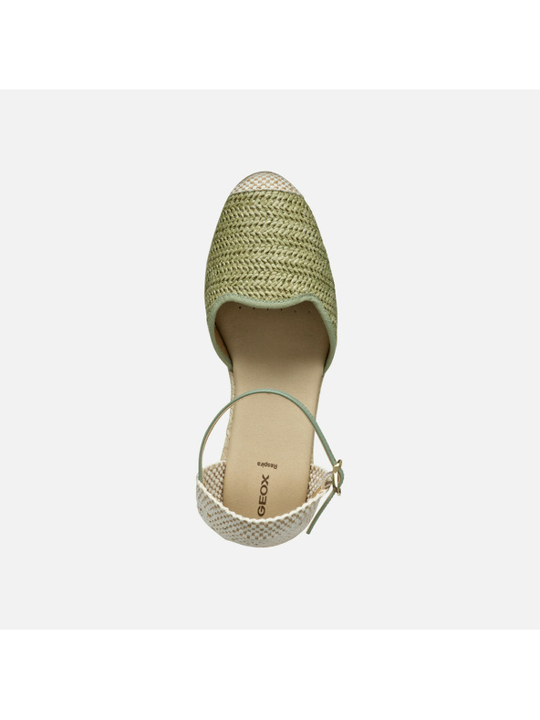 Geox Svetlozelené dámske nízke sandále Geox Gelsa