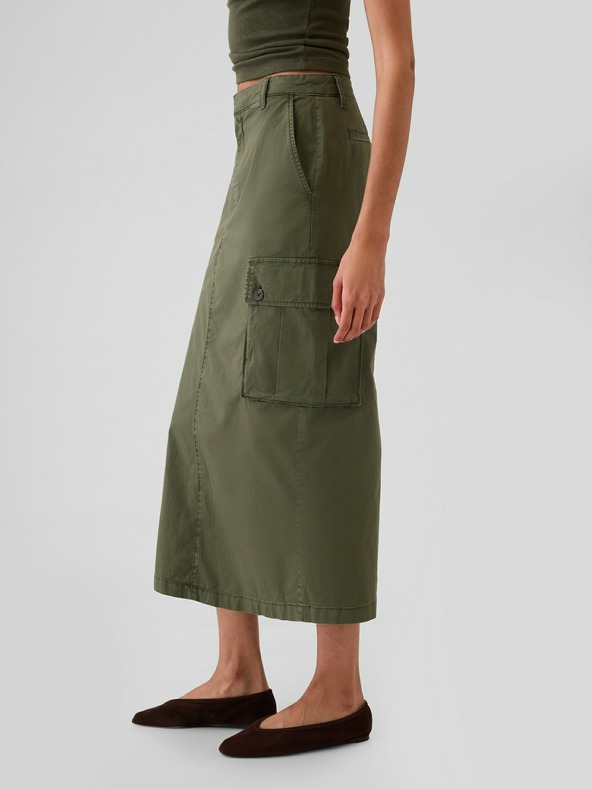 GAP Midi sukňa s vreckami Utility Cargo GAP