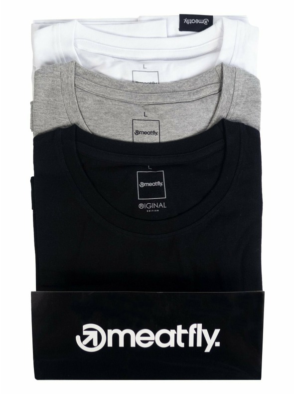 Meatfly Meatfly balenie pánských tričiek MF Logo Multipack Black/Grey Heather/White | Čierna | Veľkosť