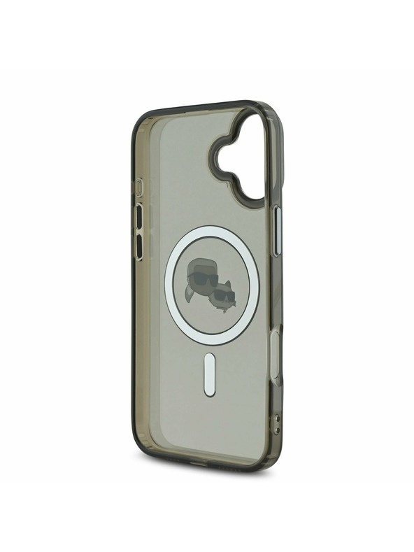 Karl Lagerfeld Karl Lagerfeld IML K&CH Heads Metal Frame MagSafe Zadný Kryt pre iPhone 16 Black