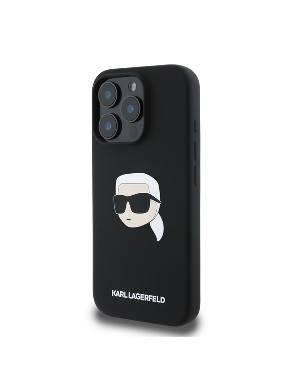 Karl Lagerfeld Karl Lagerfeld Liquid Silicone Karl Head MagSafe Zadný Kryt pre iPhone 16 Pro Black