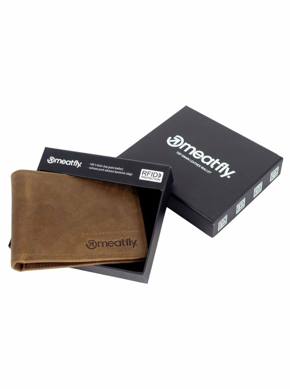 Meatfly Meatfly kožená peňaženka Eliot Premium Oak | Hnedá | Veľkosť