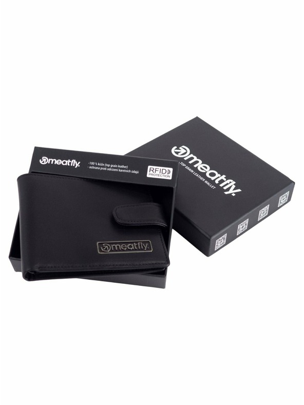 Meatfly Meatfly kožená peňaženka Nathan Premium Black | Čierna | Veľkosť