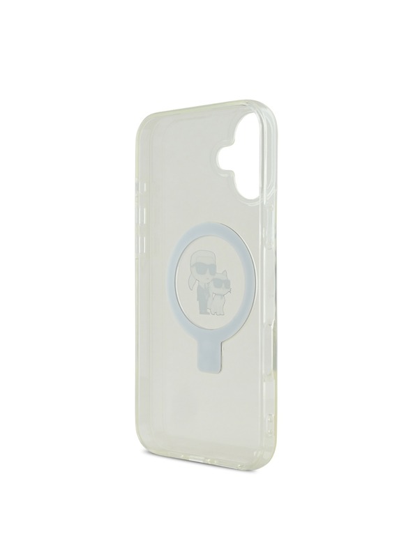 Karl Lagerfeld Karl Lagerfeld Stojanový Karl a Choupette MagSafe Zadný kryt pre iPhone 16 Plus Biely
