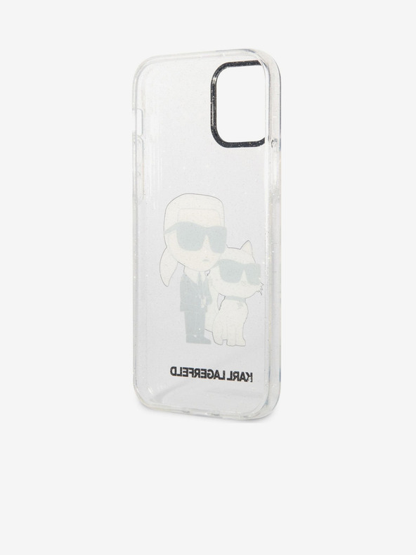 Karl Lagerfeld Karl Lagerfeld IML Trblietavý Karl a Choupette NFT Zadný kryt pre iPhone 12/12 Pro Priehľadný