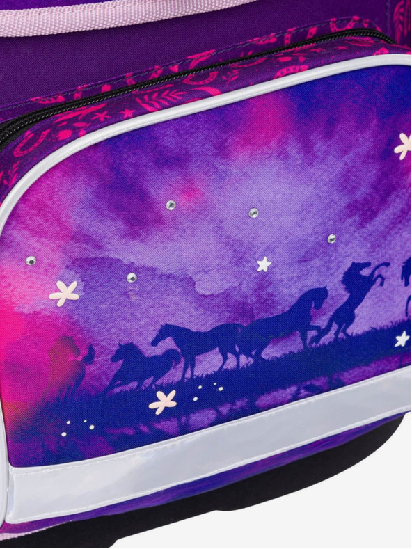 BAAGL  Fialová školská taška Ergo Baagl Kôň