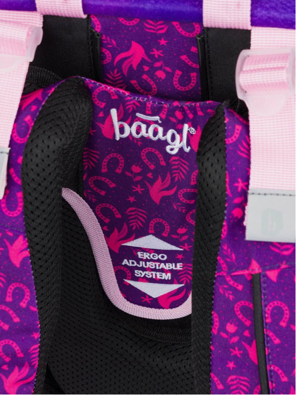 BAAGL  Fialová školská taška Ergo Baagl Kôň