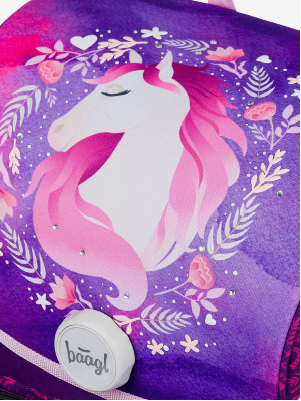 BAAGL  Fialová školská taška Ergo Baagl Kôň