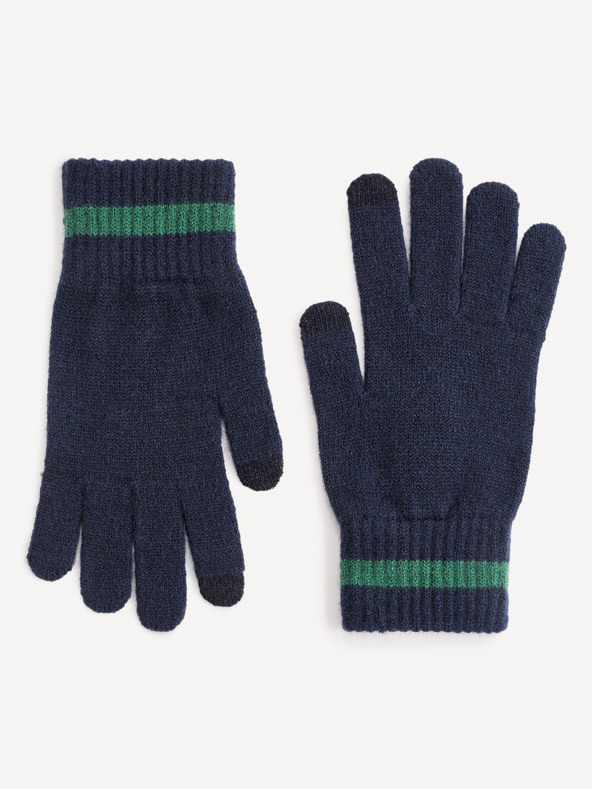 Celio Sada tmavomodrej pánskej čiapky, šály a rukavíc v darčekovom balení Celio