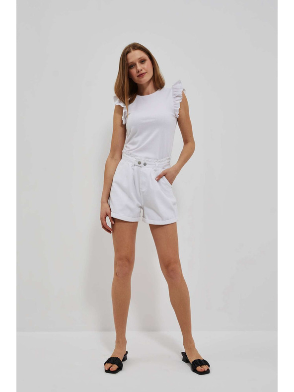 Moodo Biele dámske šortky Moodo