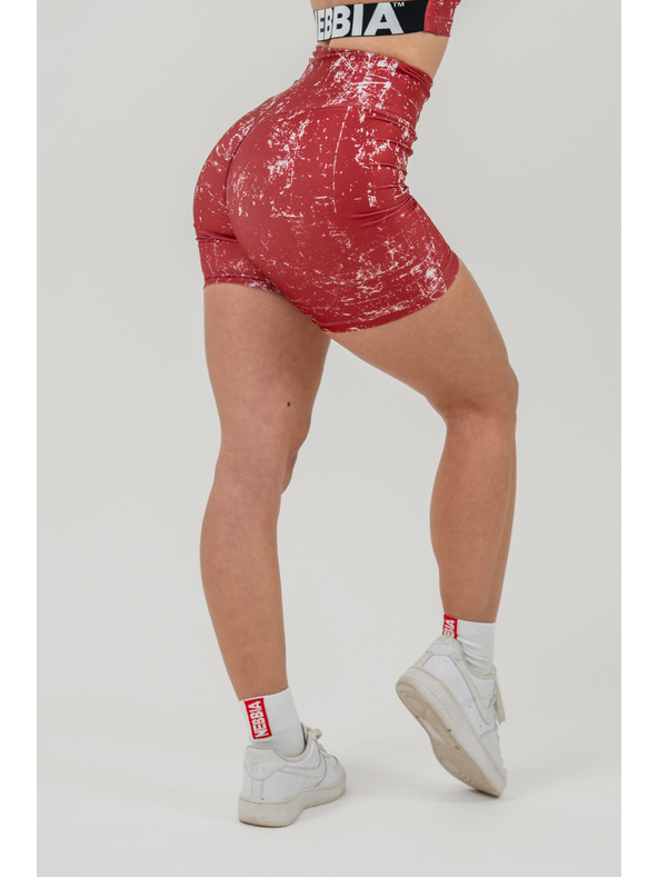 Nebbia Legínové šortky s vysokým pásom 5" HAMMIES 615 XS,red