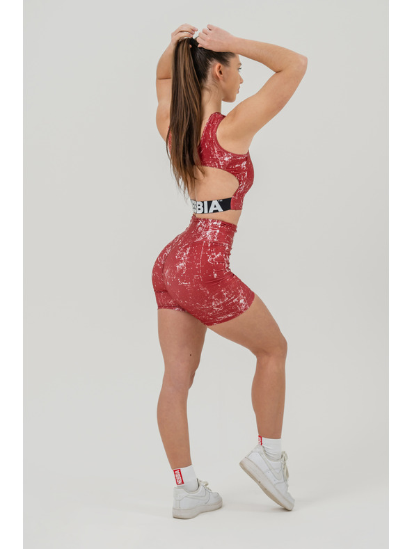 Nebbia Legínové šortky s vysokým pásom 5" HAMMIES 615 XS,red