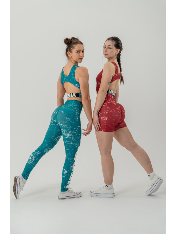 Nebbia Legínové šortky s vysokým pásom 5" HAMMIES 615 XS,red