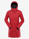 ALPINE PRO Červený dámsky nepremokavý kabát s membránou ptx Alpine Pro PERFETA