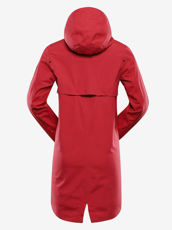 ALPINE PRO Červený dámsky nepremokavý kabát s membránou ptx Alpine Pro PERFETA