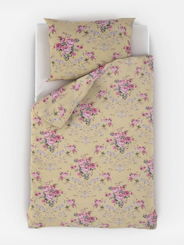 Kvalitex Francúzska predĺžená bavlnená posteľná bielizeň PROVENCE COLLECTION 240x220, 70x90cm CLER žltá