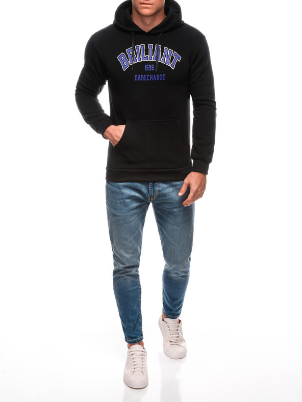 Edoti EDOTI Pánska mikina s kapucou, čierna