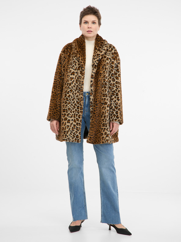 Orsay Svetlo hnedý vzorovaný dámsky kabát ORSAY