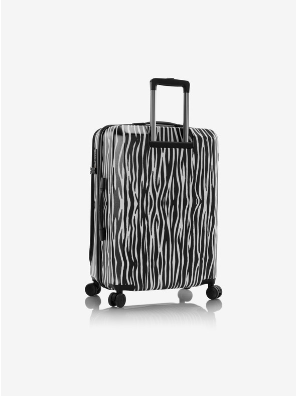 Heys Bielo-čierny cestovný kufor so zvieracím vzorom Heys EZ Fashion M Zebra