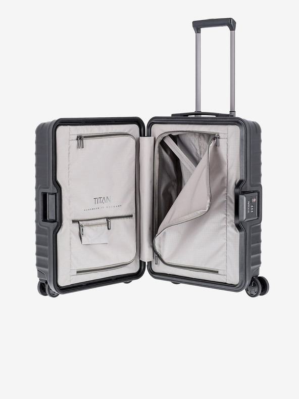 Titan Čierny cestovný kufor Titan Litron Frame S