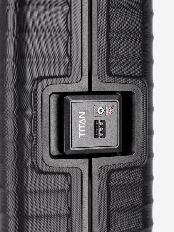 Titan Čierny cestovný kufor Titan Litron Frame S