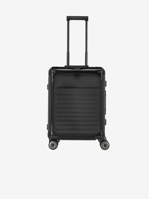 Travelite Čierny kufor Travelite Next 4w S s predným vreckom