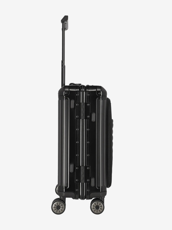 Travelite Čierny kufor Travelite Next 4w S s predným vreckom