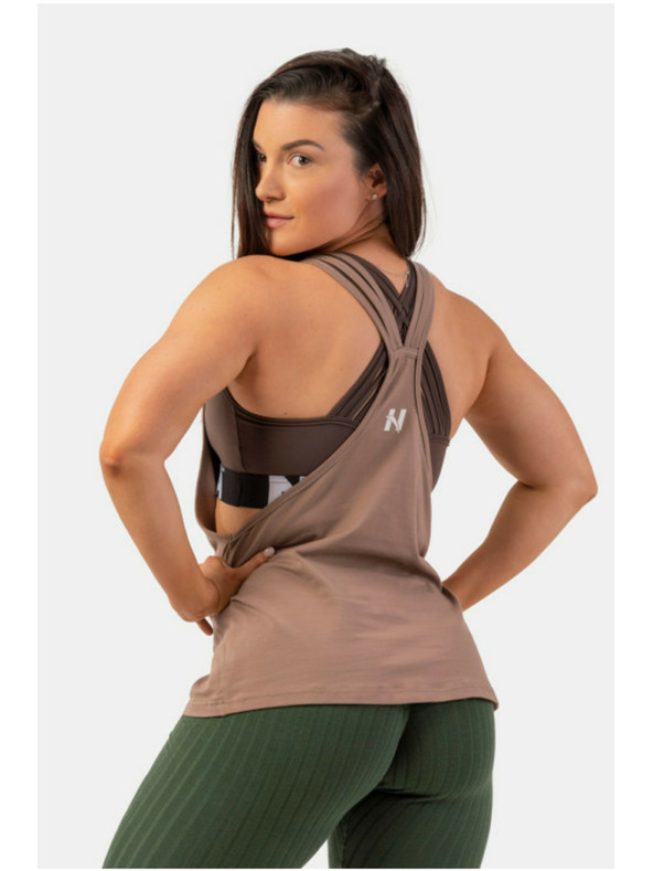 Nebbia Voľné tielko "Feeling Good" s prekríženým chrbtom 419 Brown Nebbia