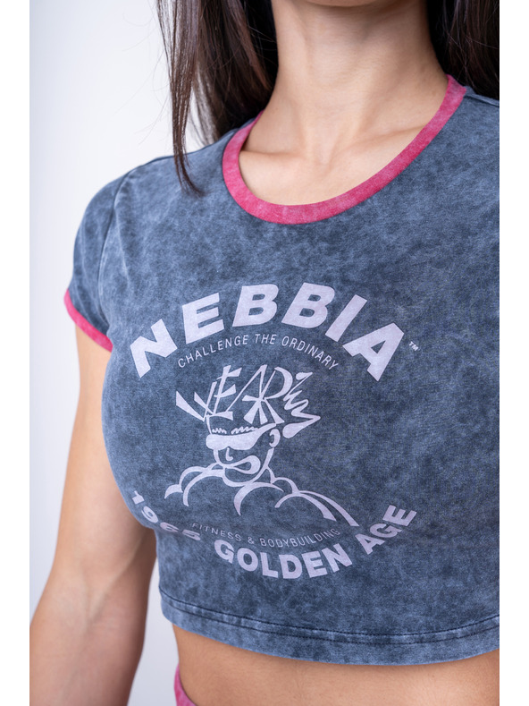 Nebbia Sprané crop top tričko GOLDEN AGE 782