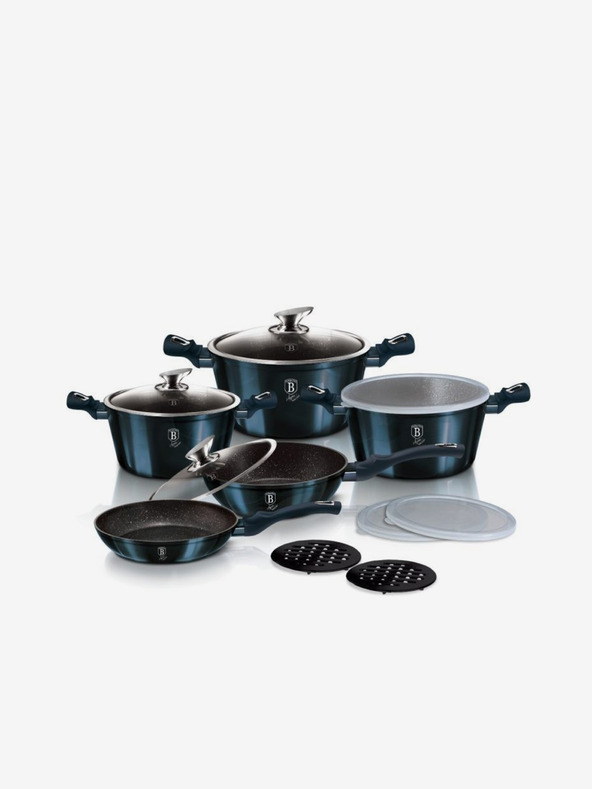 Berlingerhaus Súprava 13 kusov riadu Aquamarine Metallic Line BERLINGERHAUS s mramorovým povrchom