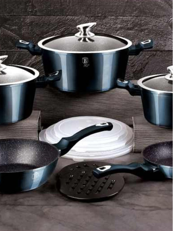 Berlingerhaus Súprava 13 kusov riadu Aquamarine Metallic Line BERLINGERHAUS s mramorovým povrchom