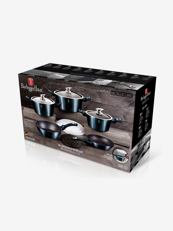 Berlingerhaus Súprava 13 kusov riadu Aquamarine Metallic Line BERLINGERHAUS s mramorovým povrchom