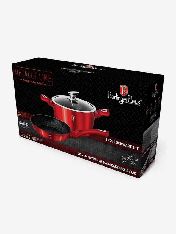 Berlingerhaus Súprava riadu s mramorovým povrchom 3 ks Burgundy Metallic Line BERLINGERHAUS