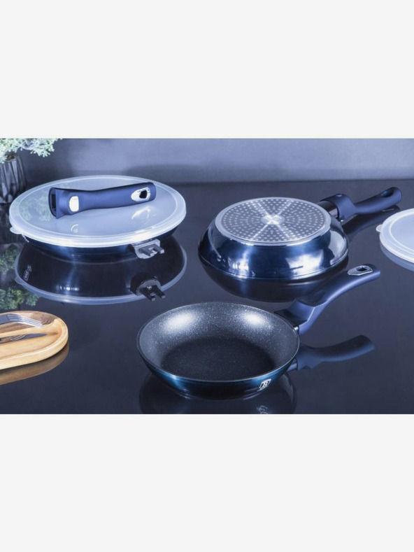 Berlingerhaus Sada troch panvíc s odnímateľnou rukoväťou 5 ks BERLINGERHAUS Aquamarine Metallic Line