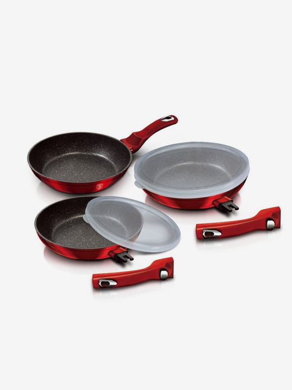 Berlingerhaus Panvica s odnímateľnou rukoväťou sada 5 ks Burgundy Metallic Line BERLINGERHAUS