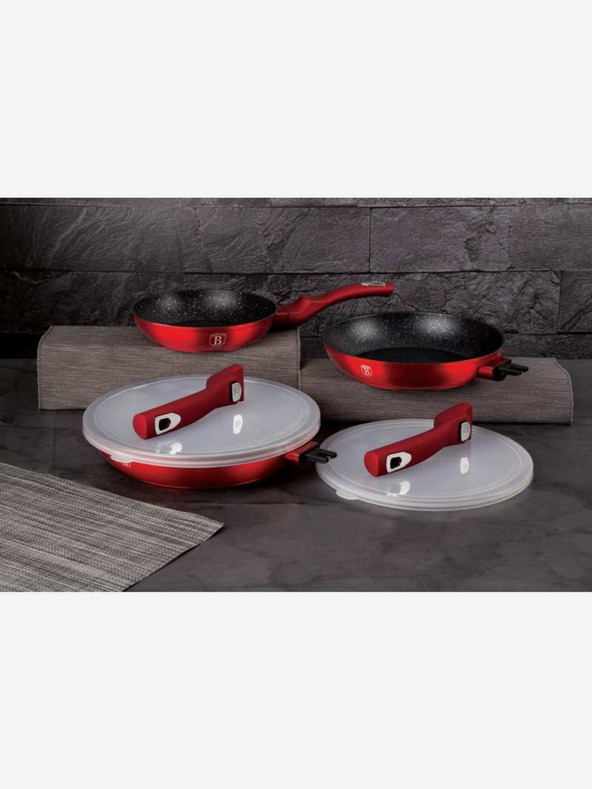 Berlingerhaus Panvica s odnímateľnou rukoväťou sada 5 ks Burgundy Metallic Line BERLINGERHAUS