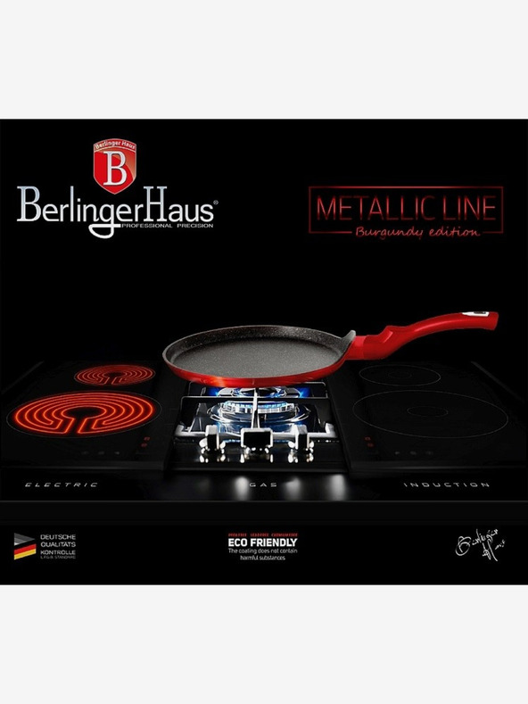 Berlingerhaus Panvica na palacinky s mramorovým povrchom BERLINGERHAUS Burgundy Metallic Line (25 cm)