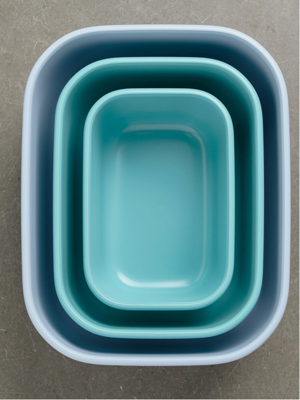 Mepal Sada troch misiek vo svetlomodrej farbe Mepal Cirqula Rectangular (500 +1000 +2000 ml)