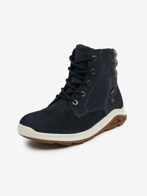 Richter Tmavomodré chlapčenské členkové kožené zimné topánky Richter