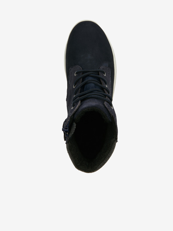 Richter Tmavomodré chlapčenské členkové kožené zimné topánky Richter