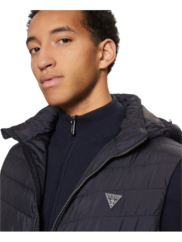 Guess Jeans Pánska modrá vesta s kapucňou Guess jeans