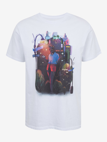 DOBRO Biele pánske tričko s potlačou Zoot DOBRO. Mačka