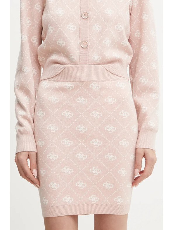 Guess Jeans Dámska ružová minisukňa z vlnenej zmesi s logom 4G Guess jeans