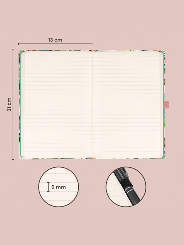 NOTIQUE NOTIQUE Poznámky Lilie, linajkované, 13 x 21 cm