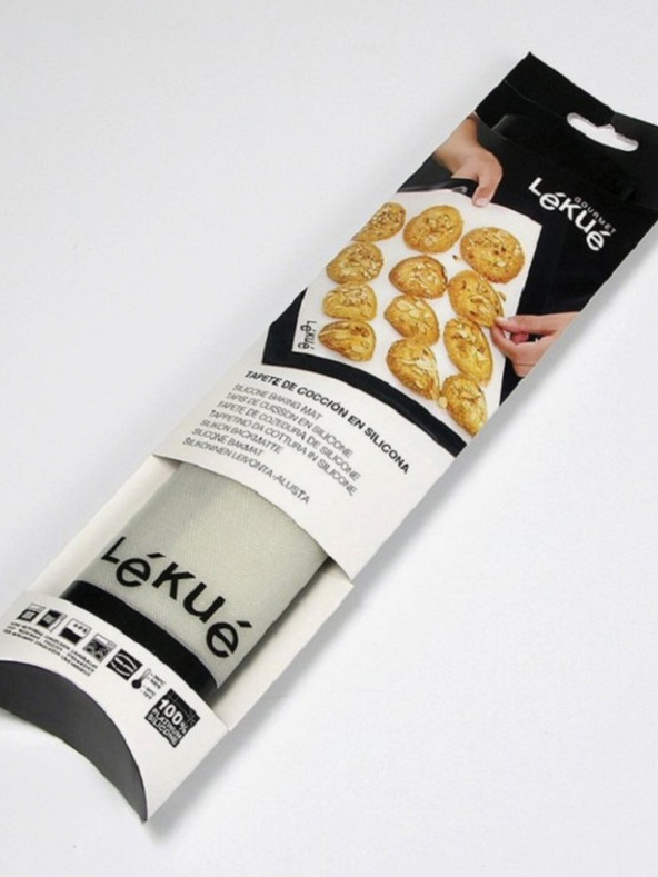 Lékué Čiernobiela silikónová kuchynská podložka na pečenie Lékué